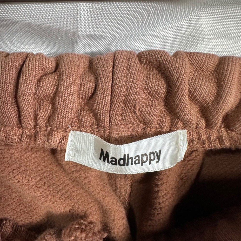 Madhappy Love Our Mother Brown Sweat Shorts Mens Small Graphic Fleece Earth Day - Picture 2 of 9